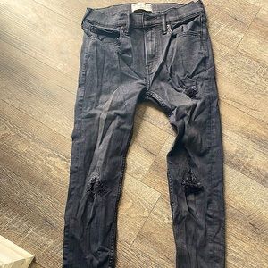abercrombie kids super skinny black jeans
